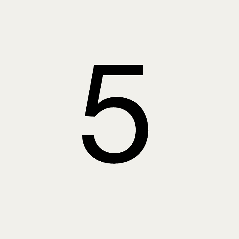 Manly font, 200mm height, Matt Black powder coat, "5" - Clearance