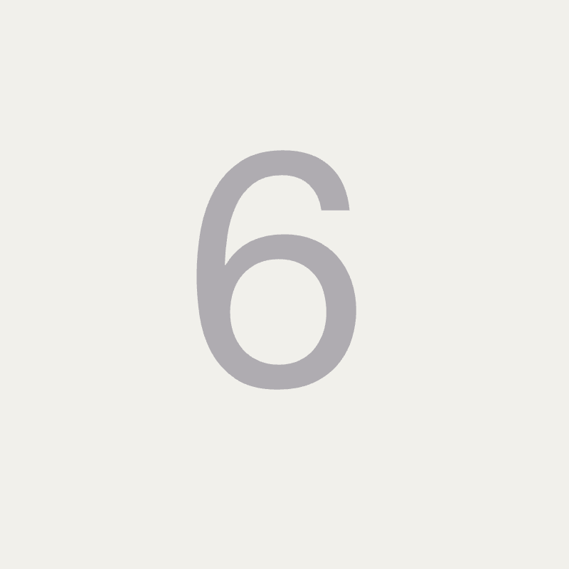 Manly font, 100mm height, Silver powder coat, "6" - Clearance