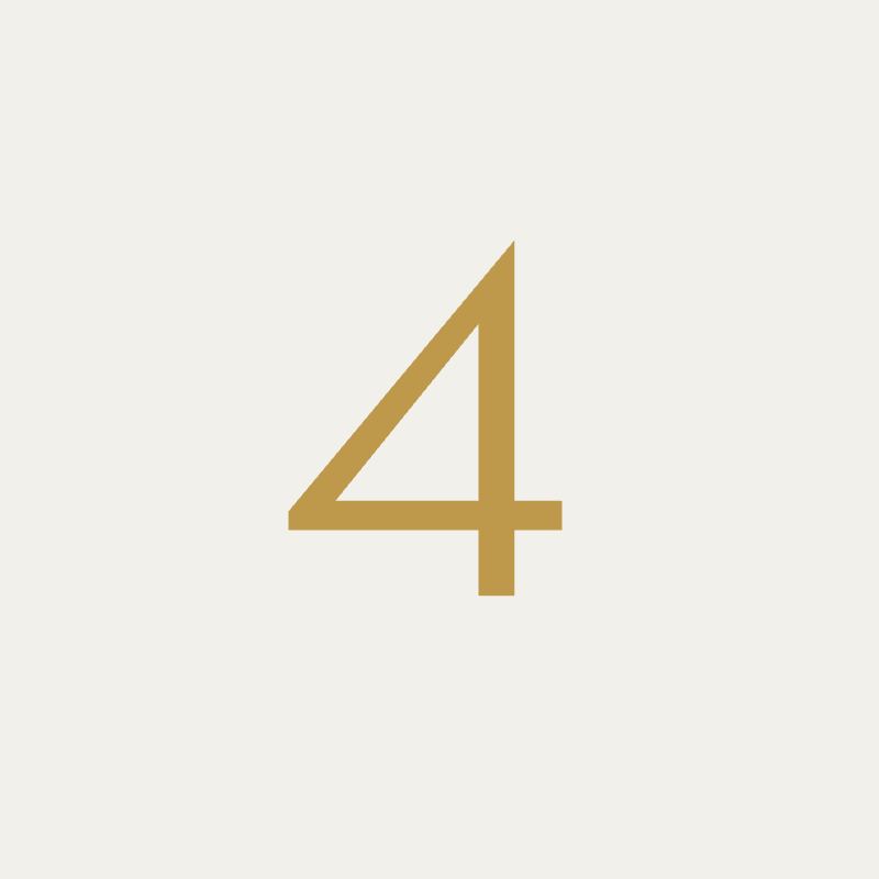 Beaumaris font, 100mm height, Matt Gold powder coat, "4" - Clearance