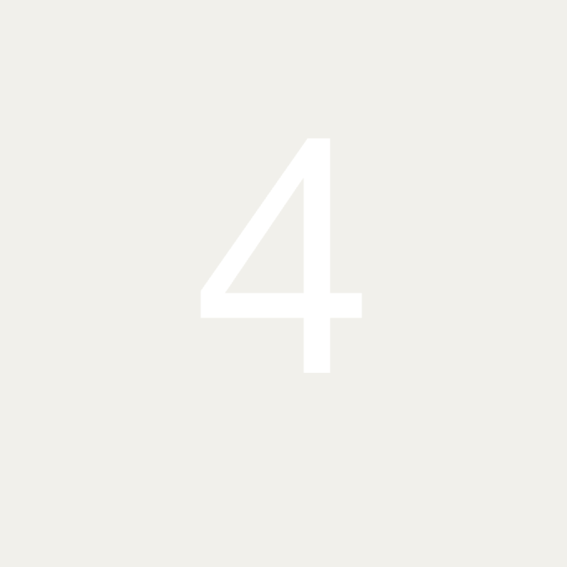 Manly font, 150mm height, Matt White powder coat, "4" - Clearance