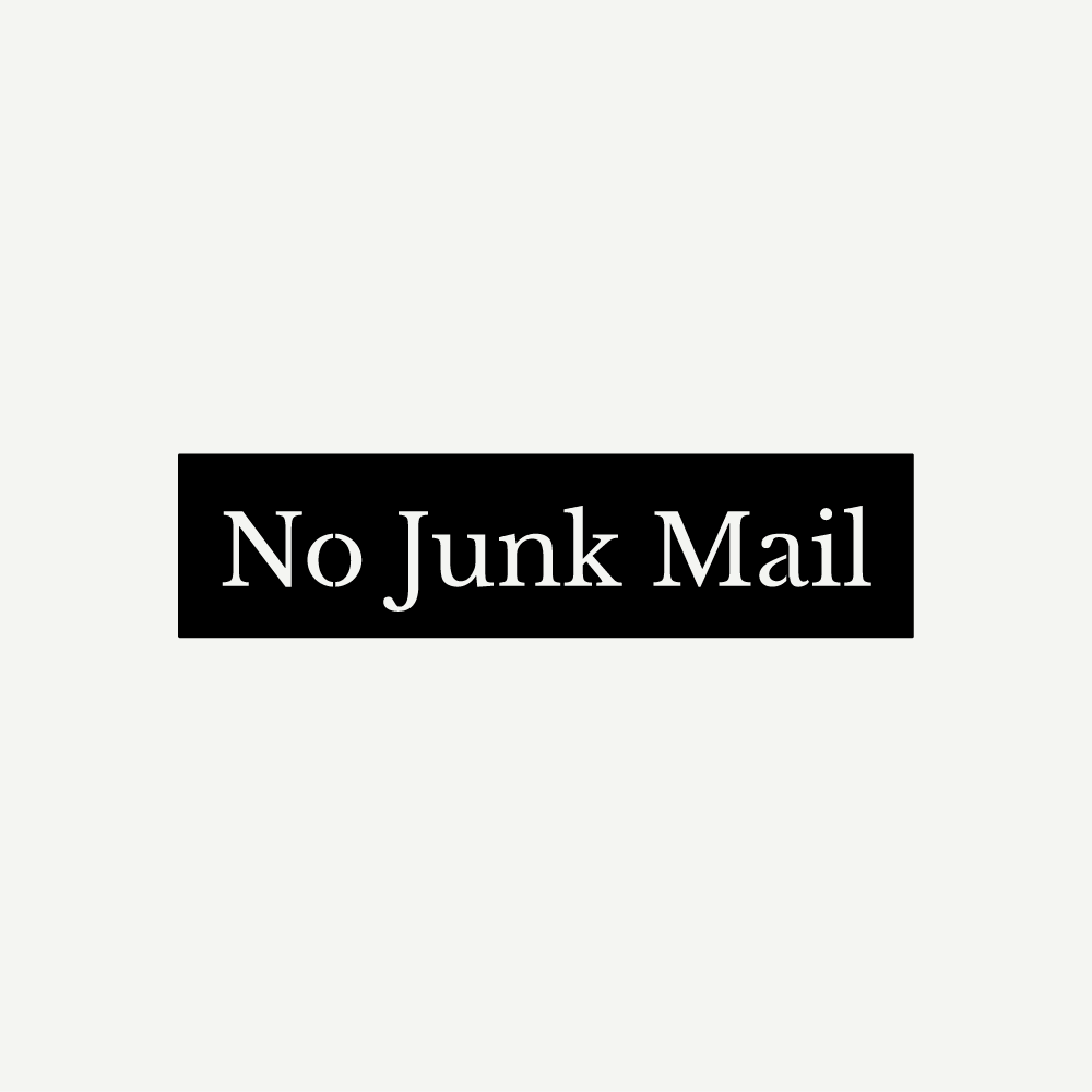 No Junk Mail Sign