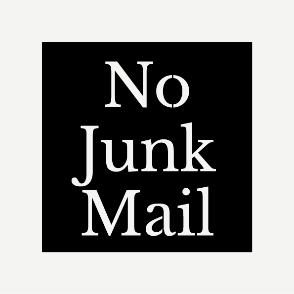 No Junk Mail Sign
