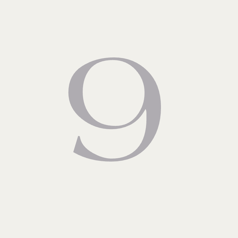 Uppsala font, 150mm height, Silver powder coat, "9" - Clearance