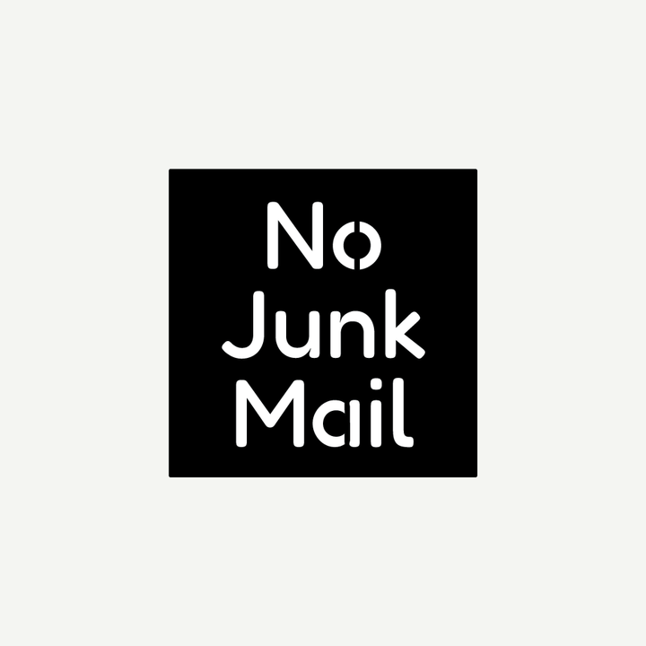 No Junk Mail Sign