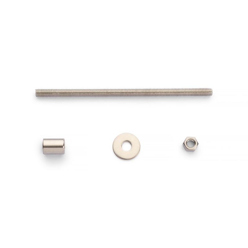Extra long threaded rod, spacer, nut and washer