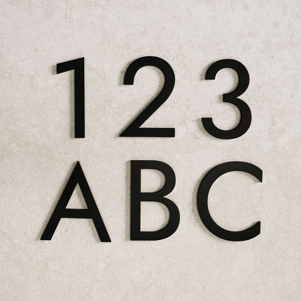 Ready to ship house numbers 1 2 3 and letters A B C in matt black